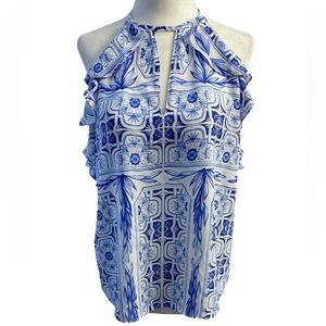 Amanda Uprichard Blue And White Blouse Size S
